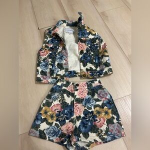 Paris Blues Floral Kids Matching Set size 8